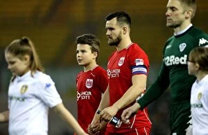 Images Dated 14th February 2017: Bailey Wright and Mandot the Lion: Leeds United vs. Bristol City, 14.02.2017