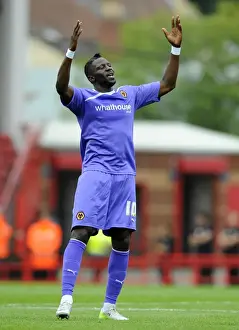 Bristol City V Wolves Prints: Bakary Sako's Euphoric Goal Celebration: A Thrilling Moment from Bristol City vs