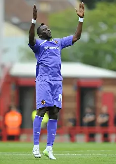 Bristol City V Wolves Prints: Bakary Sako's Thrilling Goal Celebration: A Memorable Moment at Ashton Gate