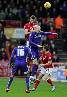 Bristol City V Charlton Prints: Baker vs Makienok: Heading Battle at Ashton Gate - Bristol City vs Charlton Athletic