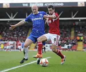 Bristol City V Gillingham Prints: Baldock vs Barrett: Intense Football Rivalry - Bristol City vs Gillingham