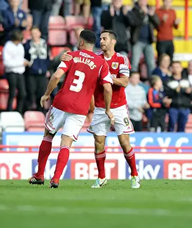 Bristol City V Colchester United Prints: Baldock and Williams: Celebrating Victory for Bristol City in Sky Bet League One (2013)