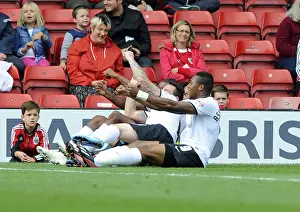 Barnett and Assombalonga's Euphoric Goal Celebration: Bristol City vs Peterborough United, September 14, 2013