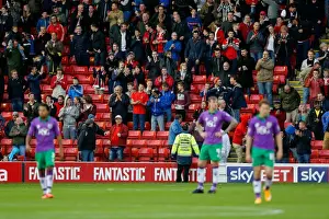 Barnsley V Bristol City Prints: Barnsley Fans Celebrate Equalizer: Sam Winnall Scores Against Dejected Bristol City Players