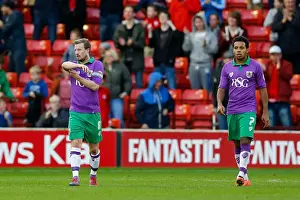 Barnsley V Bristol City Prints: Barnsley Strikes Back: Wade Elliott and Korey Smith's Disappointment After Equalizer vs