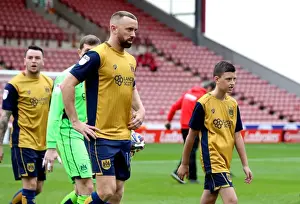 Barnsley V Bristol City Prints: Barnsley vs. Bristol City: Aaron Wilbraham and the Bristol City Mascot at Oakwell Stadium (October 2016)