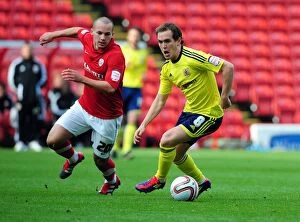 Images Dated 29th October 2011: Barnsley vs. Bristol City: Neil Kilkenny and Danny Drinkwater Battle for Championship Supremacy