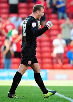 Images Dated 1st September 2012: Barnsley's Ben Alnwick Celebrates 1-0 Victory Over Bristol City