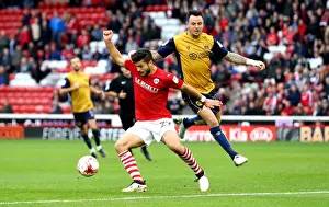 Barnsley V Bristol City Prints: Barnsley's Sam Morsy Holds Off Bristol City's Lee Tomlin in Championship Clash