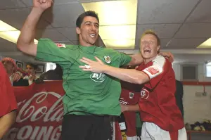 Promotion Prints: Basso's Thrilling Moment: Celebrating Promotion with Bristol City FC