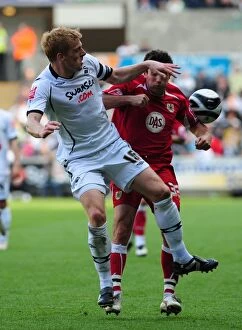 Images Dated 18th April 2009: The Battle on the Field: Swansea vs. Bristol City - A Football Rivalry (Season 08-09)