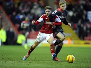 Bristol City V Carlisle United Prints: Battleground Ashton Gate: Wes Burns vs Brad Potts Fight for Supremacy in Bristol City vs Carlisle United