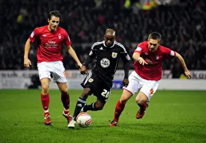 Nottingham Forest V Bristol City Prints: Battling for the Ball