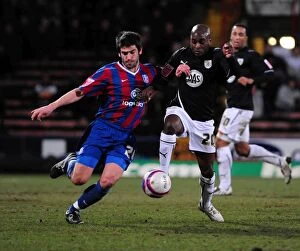 Crystal Palace V Bristol City Collection: Battling for the Ball: Jamal Campbell-Ryce vs. Danny Butterfield in the Intense Championship Clash