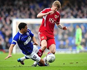 Ipswich Town v Bristol City Collection: Battling for the Ball: Jon Stead vs. Carlos Edwards, Ipswich Town vs