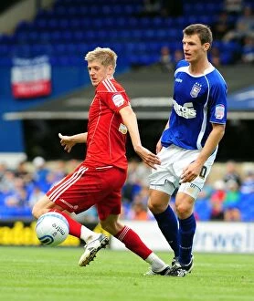 Ipswich Town v Bristol City Collection: Battling for Championship Supremacy: Jon Stead vs. Tommy Smith, 2010