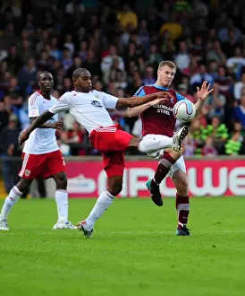 Scunthorpe Utd V Bristol City Prints: Battling for Control: Elliott vs