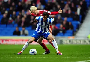 Brighton V Bristol City Prints: Battling for Control: McGivern vs