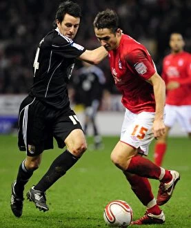 Images Dated 25th January 2011: Battling for Control: Skuse vs. Cohen, Nottingham Forest vs. Bristol City Football Rivalry, 2011