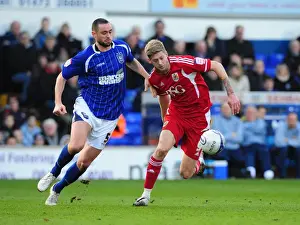 Ipswich Town V Bristol City Prints: Battling for Control: Stead vs