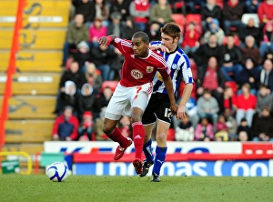 Bristol City V Sheffield Wednesday Prints: Battling for FA Cup Victory: Marvin Elliott vs