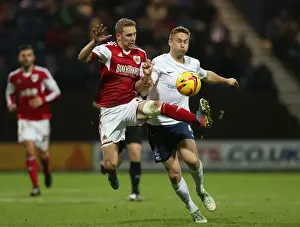 Framed Print : Battling Midfielders: Wagstaff vs Byrom in Preston North End vs Bristol City Clash Framed Print : Battling Midfielders: Wagstaff vs Byrom in Preston North End vs Bristol City Clash
