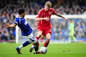 Ipswich Town V Bristol City Prints: Battling for Possession: Stead vs