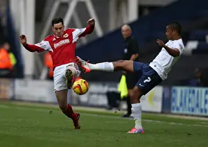 Preston North End V Bristol City Prints: Battling Rivals: Cunningham vs Humphrey in Preston North End vs Bristol City Clash