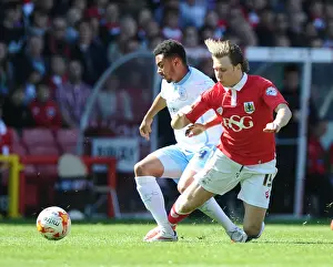 Title Prints: Battling Rivals: Freeman vs. Ward - Intense Moment at Ashton Gate