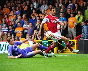 Bristol City V Wolves Prints: Battling Rivals: Sam Baldock vs. Richard Stearman - Intense Football Clash