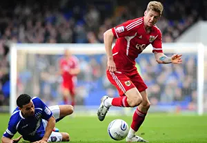 Ipswich Town V Bristol City Prints: Battling Rivals: Stead vs. Edwards - The Intense Clash at Portman Road, March 2012