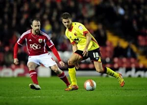 Images Dated 20th March 2012: Battling for Supremacy: Carey vs. Kacaniklic at Ashton Gate - Bristol City vs