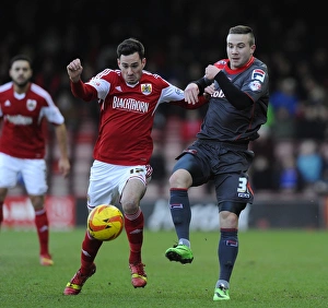 Bristol City V Carlisle United Prints: Battling for Supremacy: Cunningham vs. Drennan, 2014 Football Showdown - Ashton Gate