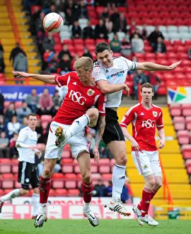 Framed Print : Battling for Supremacy: A Football Rivalry - Jon Stead vs. Jason Shackell, Bristol City vs. Derby County, 2012