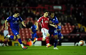 Bristol City V Leicester City Prints: Battling for Supremacy: Foster vs