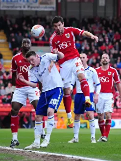 Bristol City V Cardiff City Prints: Battling for Supremacy: Foster vs