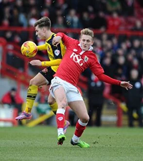 Images Dated 1st February 2015: Battling for Supremacy: George Saville vs. Nick Haughton in the Thrilling Bristol City vs