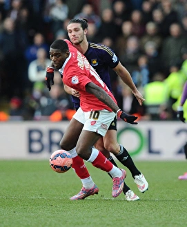 Bristol City V West Ham Prints: Battling for Supremacy: Jay Emmanuel-Thomas vs
