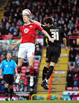 Bristol City V Cardiff City Prints: Battling for Supremacy: Jon Stead vs