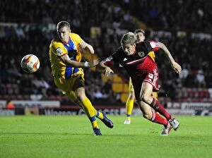 Bristol City v Crystal Palace Collection: Battling for Supremacy: Jon Stead vs. Peter Ramage in the 2012 Championship Clash between Bristol