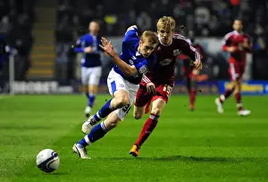 Leicester City V Bristol City Prints: Battling for Supremacy: Mee vs
