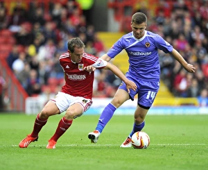 Bristol City V Wolves Prints: Battling for Supremacy: Neil Kilkenny vs