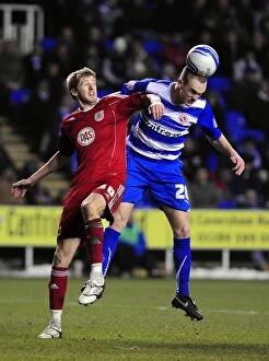 Reading v Bristol City Collection: Battling for Supremacy: Pearce vs. Stead in the Championship Clash between Reading