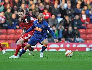 Bristol City v Blackpool Collection: Battling for Supremacy: Pearson vs. Phillips in the Championship Clash between Bristol City