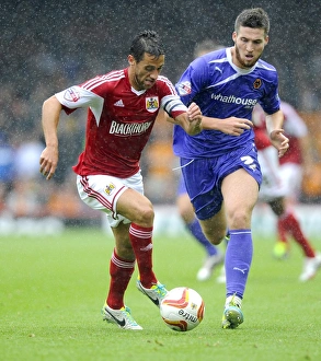 Bristol City V Wolves Prints: Battling for Supremacy: Sam Baldock vs