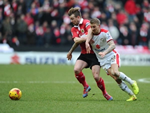 MK Dons V Bristol City Prints: Battling for Supremacy: Wade Elliott vs