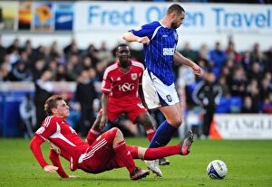 Ipswich Town v Bristol City Collection: Battling for Supremacy: Wood vs. Delaney in Ipswich Town vs. Bristol City Clash