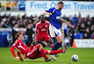Ipswich Town V Bristol City Prints: Battling for Supremacy: Wood vs. Delaney in Ipswich Town vs. Bristol City Clash