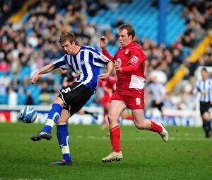 Images Dated 5th April 2010: Beevers Clears Under Pressure: A Championship Battle between Sheffield Wednesday and Bristol City