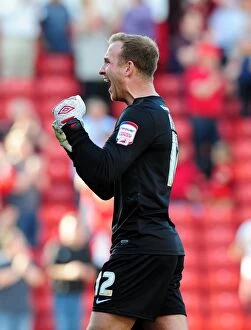 Images Dated 1st September 2012: Ben Alnwick's Jubilant Moment: Barnsley's 1-0 Victory over Bristol City
